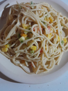 Una foto de Spaghetti cremoso