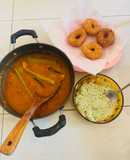 Vada Sambhar with coconut Chutney