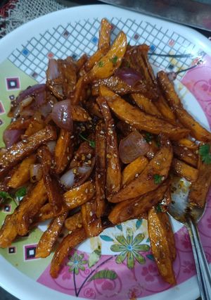 A picture of Honey Chili Potato.