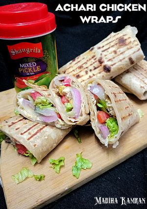 A picture of Chicken Achari Wraps.