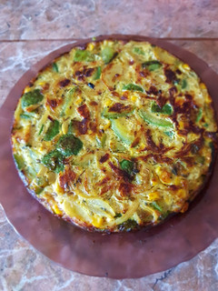 Una foto de Tortilla de Zapallitos y Choclos 😋