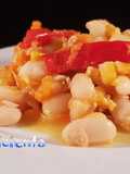 Ensalada de alubia blancas cocidas con vinagreta de miel y mostaza