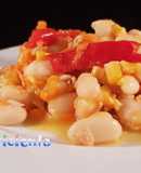 Ensalada de alubia blancas cocidas con vinagreta de miel y mostaza