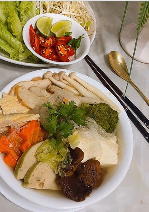 Hình của món Miến chay.