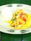 Pescado flameado con ron