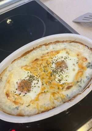 Una foto de Espinacas con Bechamel y Gorgonzola