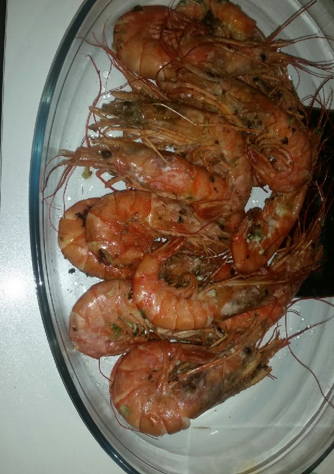 Una foto de Gambones a la plancha