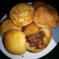 A picture of Chocolate filled pancake.
