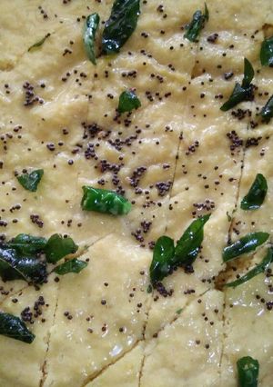 A picture of Gujarati famous snacks, Dhokla.