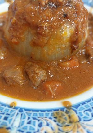 Una foto de Cebollas rellenas de carne