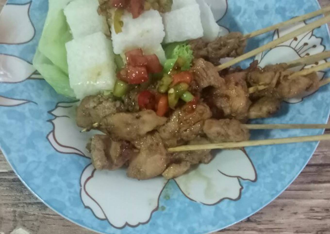 Lontong Shirataki + Sate Ayam - menu diet