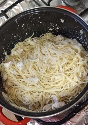 Tejszínes csirkemelles tészta recept fotója