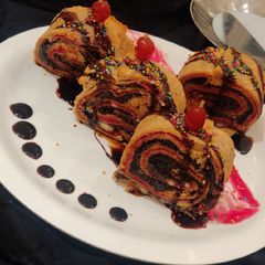 A picture of Choco berry swiss roll.