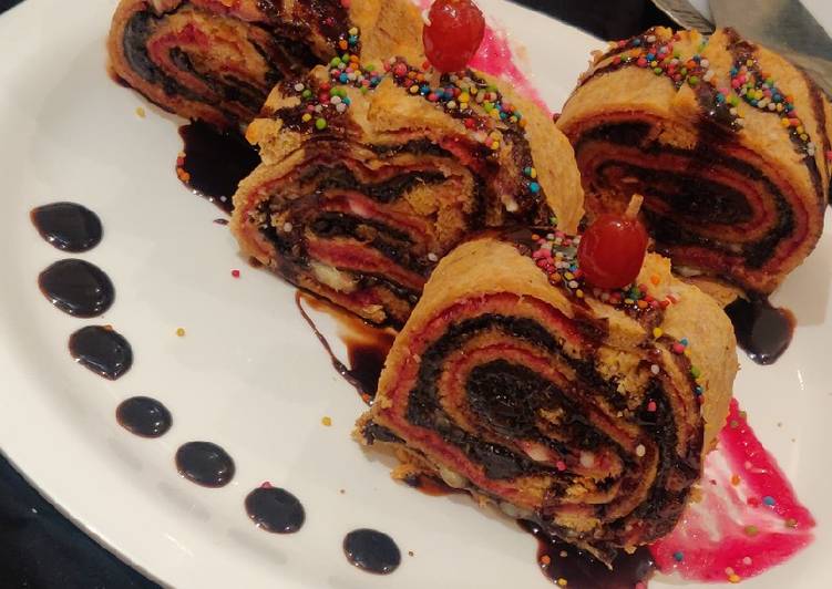 Steps to Make Any-night-of-the-week Choco berry swiss roll