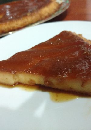 Una foto de Flan de maní