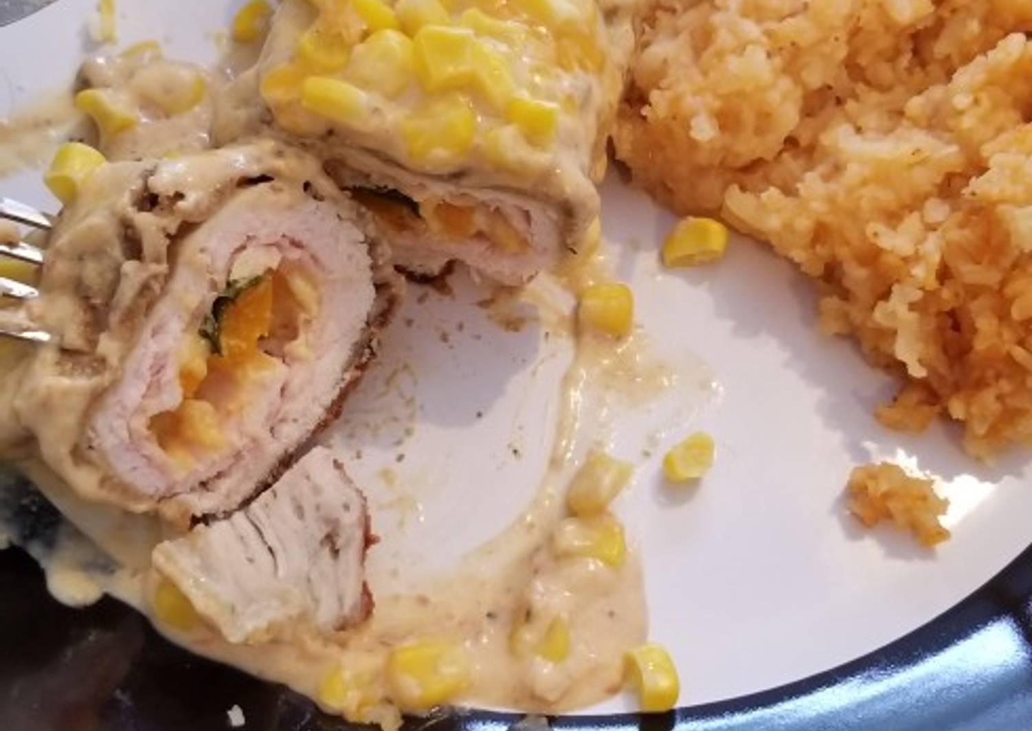 Pechugas rellenas con crema de chipotle Receta de Nancy Estrada Cookpad