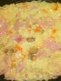 Risotto al vino blanco con champignon  y jamón
