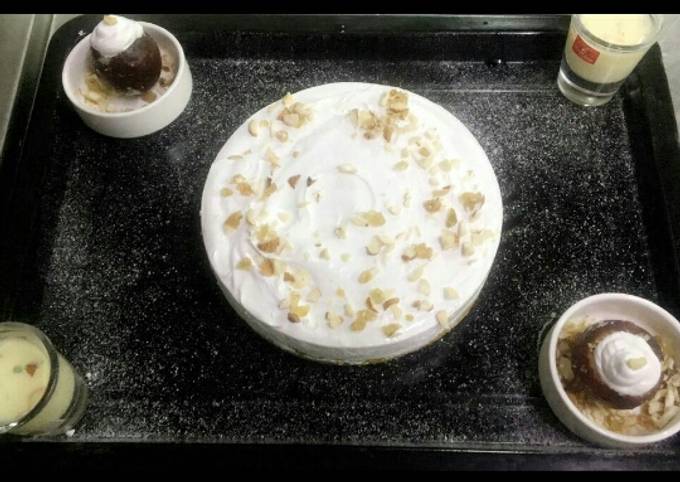 Recipe of Favorite Yellow pearl cheese cake with kesar milk shots