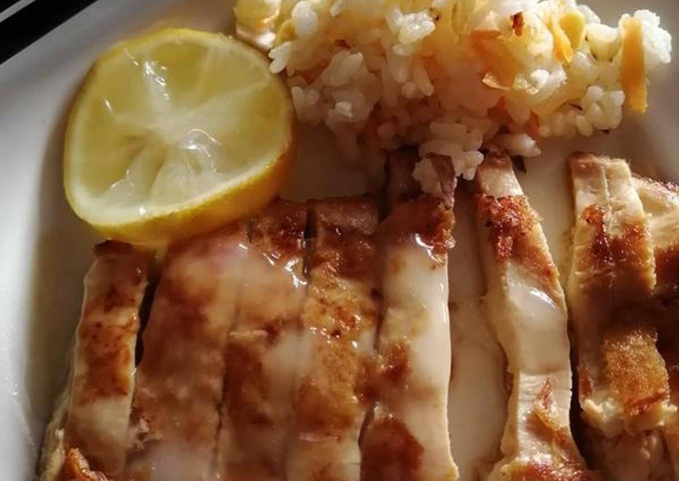 Pollo al limón de restaurante chino