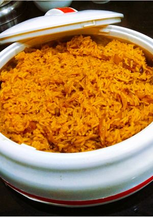 A picture of Sindhi Style Brown Rice/Bhugga Chawal.