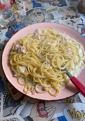 Una foto de Tallarines con leche