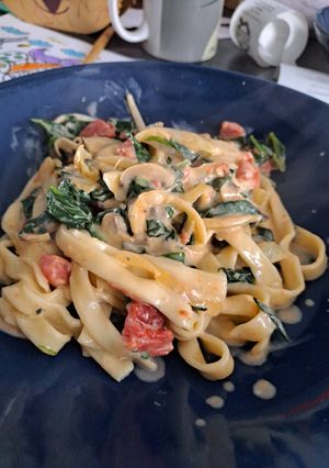 Une photo de Tagliatelles sauce bleu