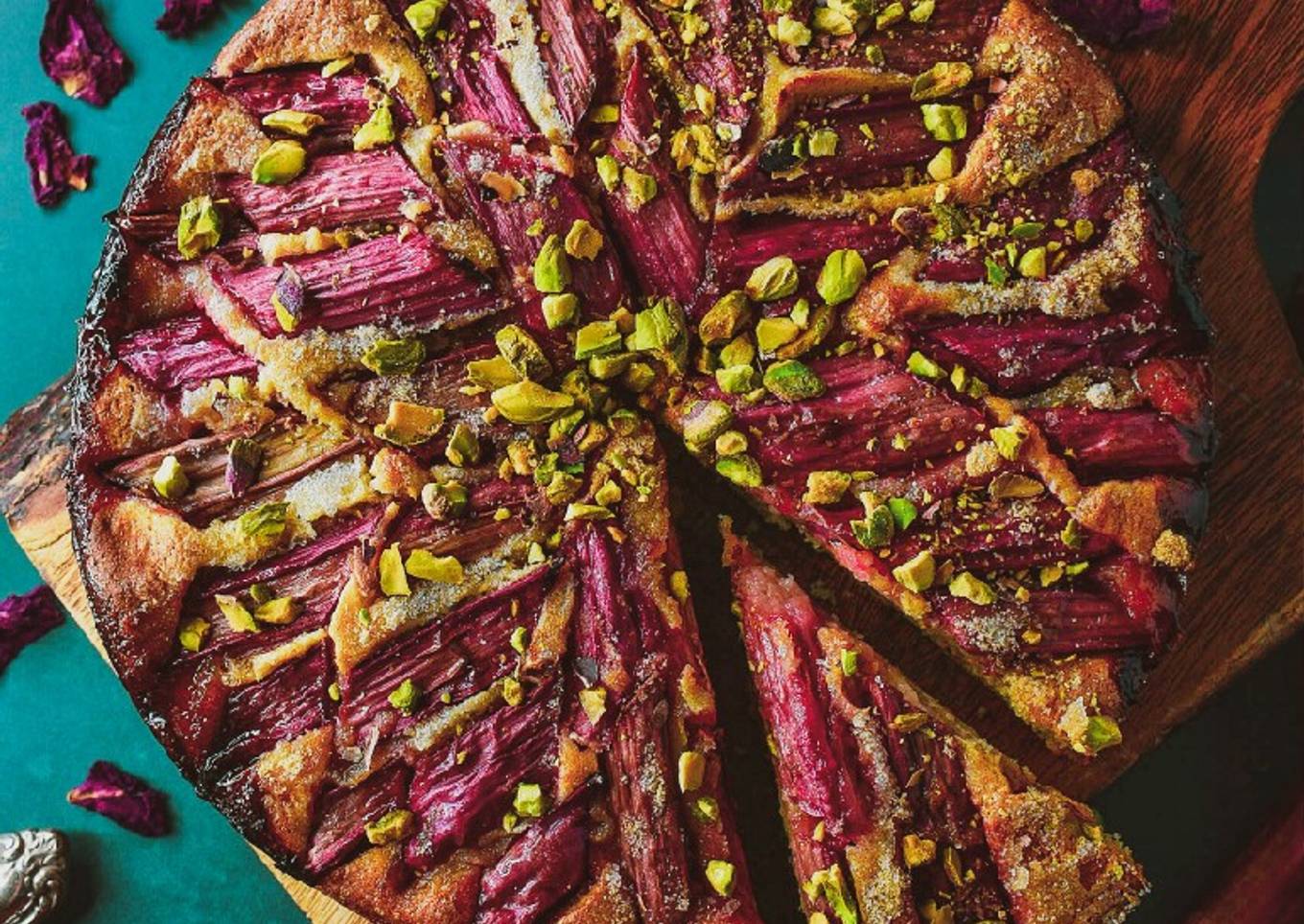 My Rhubarb, Ginger & Pistachio Cake