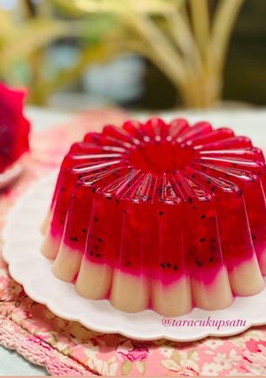 Foto resep 561. Puding Buah Naga Merah Putih