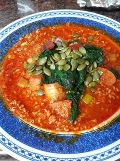 Una foto de "Sopa de ajo" sin gluten vegana