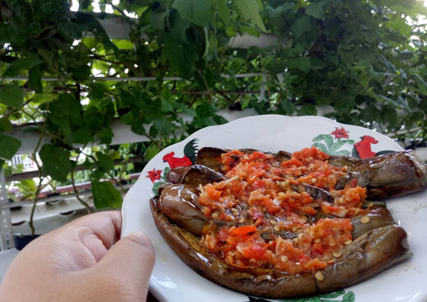 Terong panggang sambal geprek