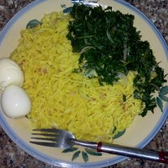 A picture of Garnished indomie.