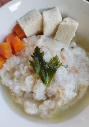 Foto resep Bubur Salmon Keju