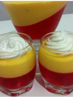 عکسی از دستور ژله انبه و توت فرنگی