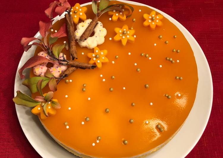 Three Layers No-Bake Pumpkin 🎃 Cheesecake