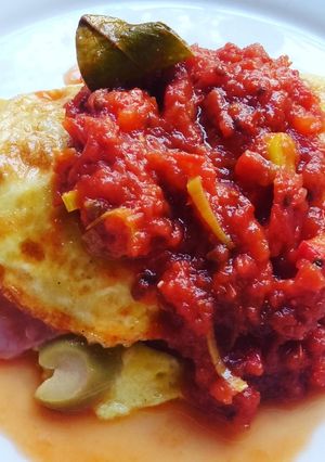 Una foto de Omelette de jamón y queso