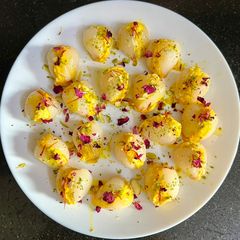 A picture of Lychee Mango 🥭 Sandesh.