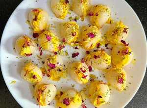 A picture of Lychee Mango 🥭 Sandesh.