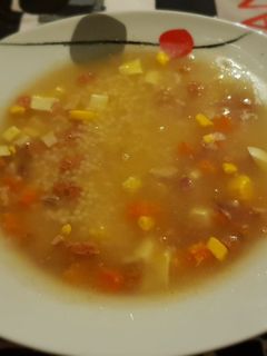 Una foto de Sopa de lluvia con picadillo