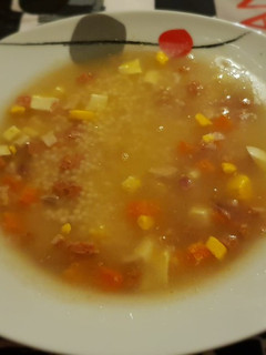 Una foto de Sopa de lluvia con picadillo