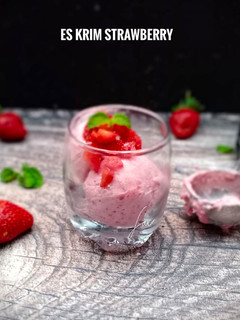 Foto resep Es Krim Strawberry