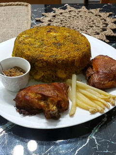 عکسی از دستور خوراک مرغ بریان فوری با باقالی پلو