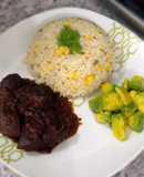 Arroz con maíz con coco