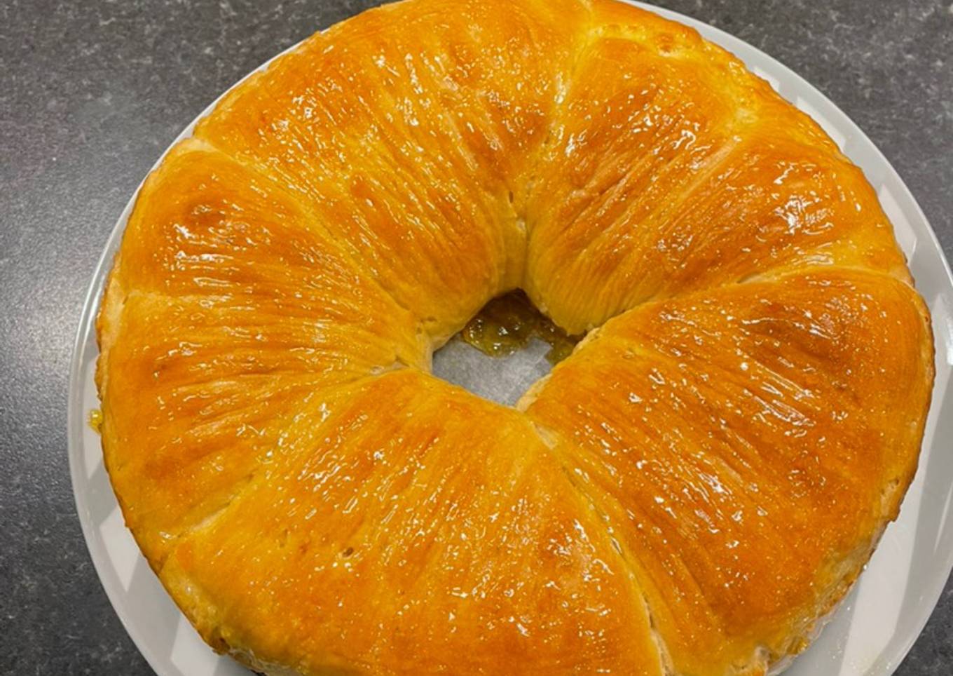 Wool roll Bread: (filled with dark chocolate, Strawberry jam and Apricot jam)