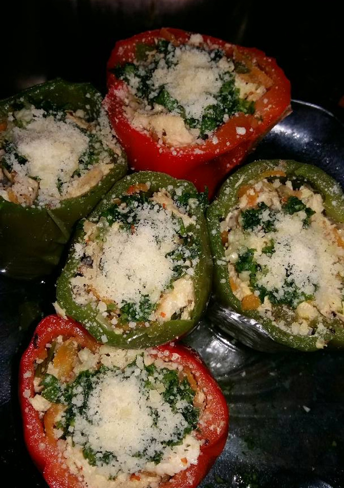 Una foto de Morrones rellenos