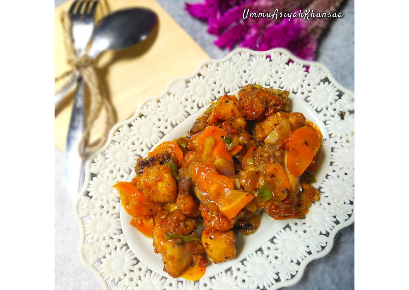 Ayam goreng madu saus tiram