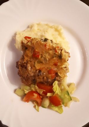 Póréhagymás-tejszínes tarja recept fotója