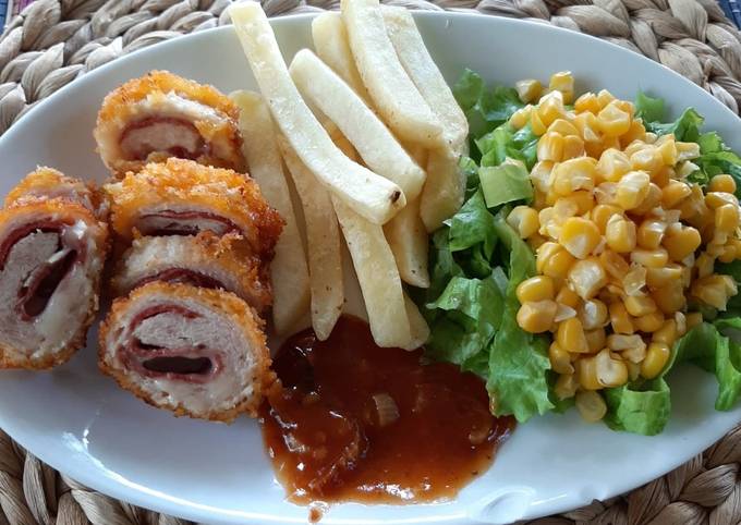 Chicken Cordon Bleu with bbq sauce