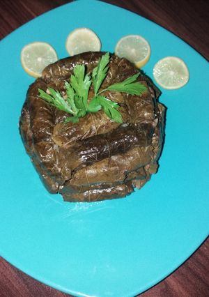 A picture of Stuffed Grape Leaves with Ground Beef 👌.