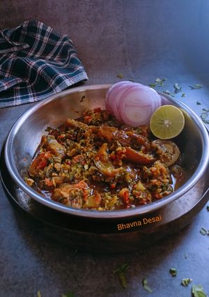 A picture of રીંગણ મેથી નું શાક.(Rigan Methi Nu Shaak Recipe in Gujarati).