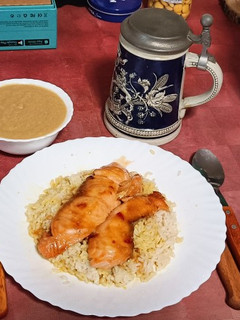 Una foto de Salmón thai